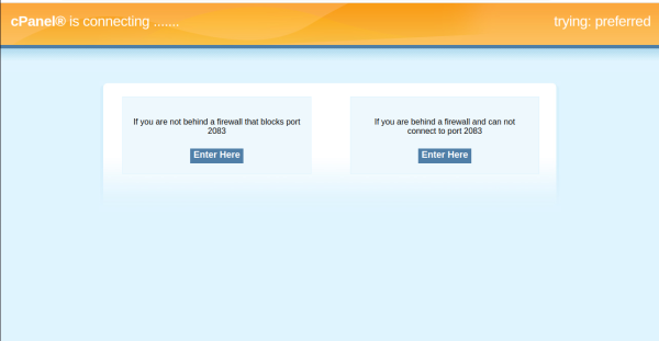 cPanel redirecting to login page